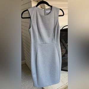 Calvin Klein Solid Heather Gray Stretch Sheath Dress Size 4